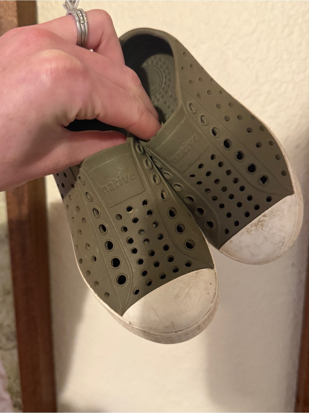 Boys Native Shoes Jefferson Slip-On in Olive Green